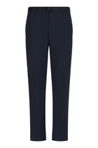 Belted Waist Navy Trousers